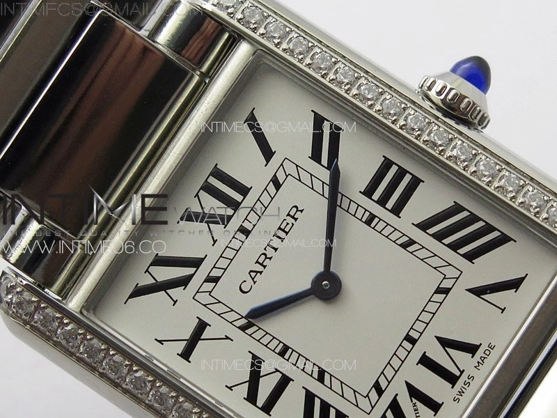 Tank Louis Ladies 25mm SS Dia Bezel 8848F 1:1 Best Edition White Dial on SS Bracelet Ronda Quartz