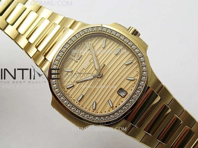 Nautilus 7118 New Version Ladies Diamonds Bezel RG PPF 1:1 Best Edition RG Dial on RG Bracelet A324 Super Clone