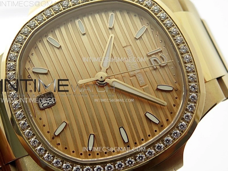 Nautilus 7118 New Version Ladies Diamonds Bezel RG PPF 1:1 Best Edition RG Dial on RG Bracelet A324 Super Clone
