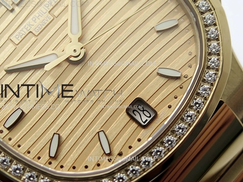 Nautilus 7118 New Version Ladies Diamonds Bezel RG PPF 1:1 Best Edition RG Dial on RG Bracelet A324 Super Clone