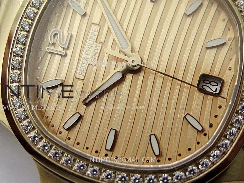 Nautilus 7118 New Version Ladies Diamonds Bezel RG PPF 1:1 Best Edition RG Dial on RG Bracelet A324 Super Clone