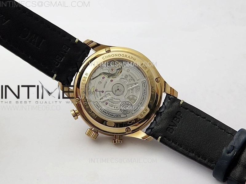 Portuguese Chrono IW371614 RG ZF 1:1 Best Edition Blue Dial on Blue Leather Strap A69355