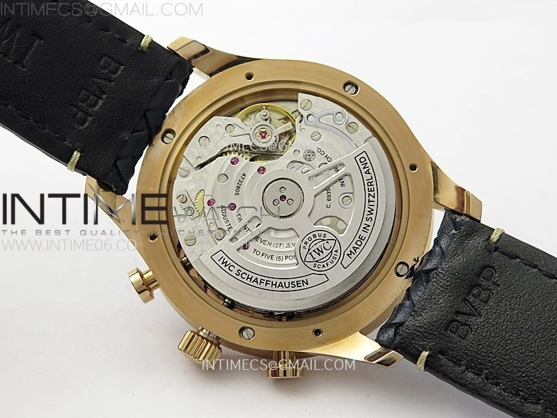 Portuguese Chrono IW371614 RG ZF 1:1 Best Edition Blue Dial on Blue Leather Strap A69355