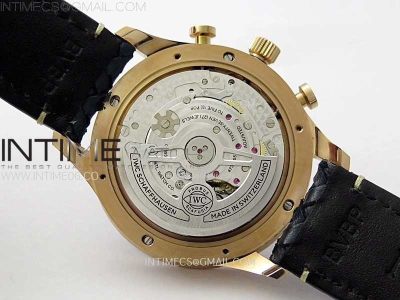 Portuguese Chrono IW371614 RG ZF 1:1 Best Edition Blue Dial on Blue Leather Strap A69355