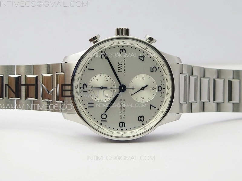 Portuguese IW371617 ZF 1:1 Best Edition SS White Dial Blue Markers on SS Bracelet A96355