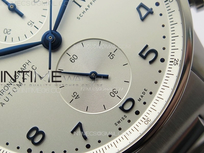 Portuguese IW371617 ZF 1:1 Best Edition SS White Dial Blue Markers on SS Bracelet A96355