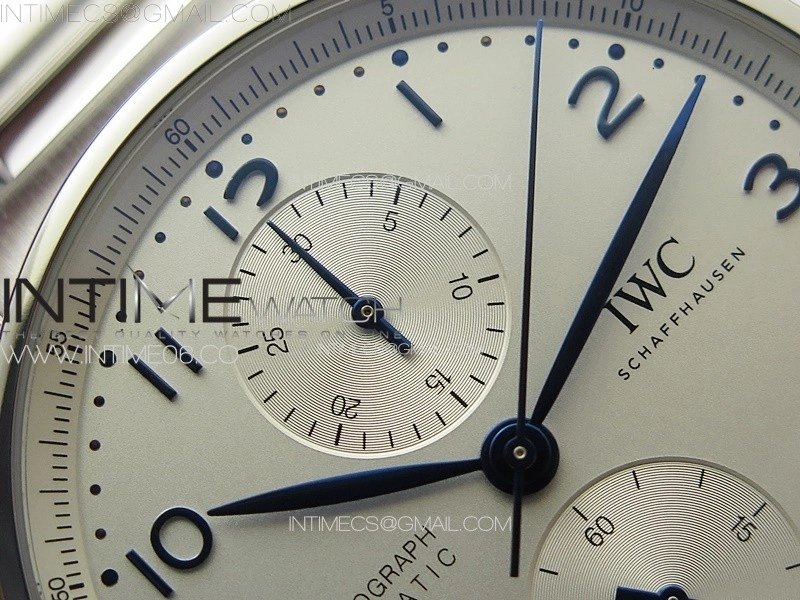 Portuguese IW371617 ZF 1:1 Best Edition SS White Dial Blue Markers on SS Bracelet A96355