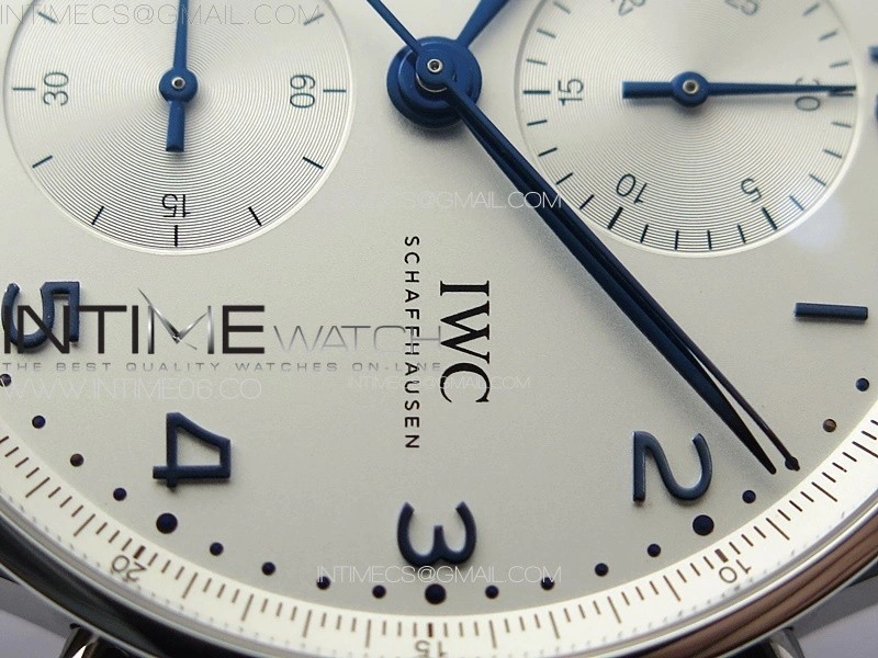 Portuguese IW371617 ZF 1:1 Best Edition SS White Dial Blue Markers on SS Bracelet A96355