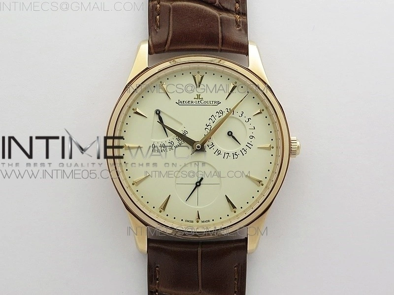 Master Ultra Thin Reserve de Marche RG ZF 1:1 Best Edition Cream Dial on Brown Leather Strap A938 V3