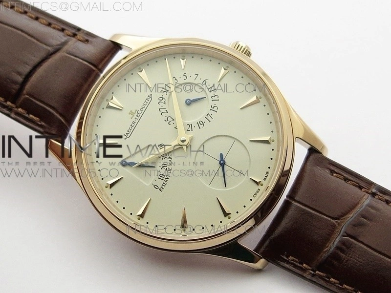 Master Ultra Thin Reserve de Marche RG ZF 1:1 Best Edition Cream Dial on Brown Leather Strap A938 V3