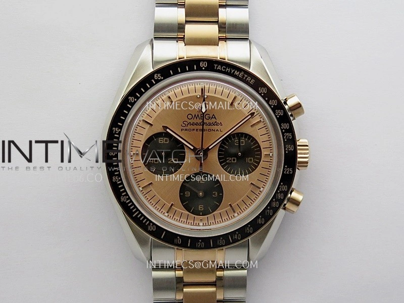 Speedmaster Professional SS RG N1F Best Edition RG Dial Black Subdial On SS RG Bracelet Asian 3861