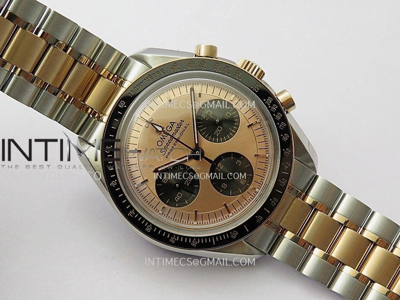Speedmaster Professional SS RG N1F Best Edition RG Dial Black Subdial On SS RG Bracelet Asian 3861