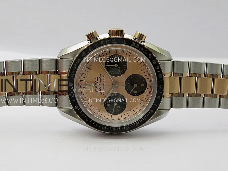 Speedmaster Professional SS RG N1F Best Edition RG Dial Black Subdial On SS RG Bracelet Asian 3861