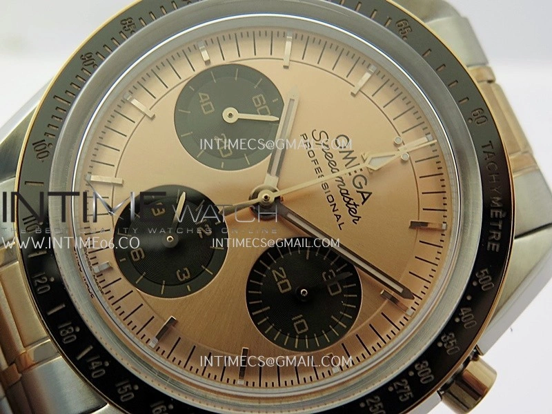 Speedmaster Professional SS RG N1F Best Edition RG Dial Black Subdial On SS RG Bracelet Asian 3861