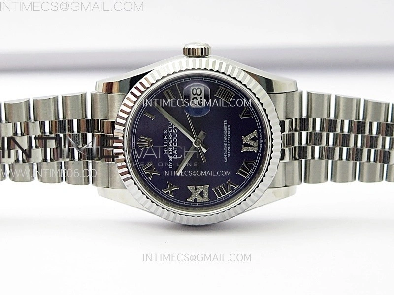 DateJust 36MM 126234 SS APSF 1:1 Best Edition Aubergine Purple Diamond Roman Markers on SS Jubilee Bracelet SA3235