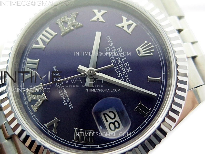 DateJust 36MM 126234 SS APSF 1:1 Best Edition Aubergine Purple Diamond Roman Markers on SS Jubilee Bracelet SA3235