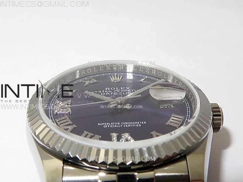 DateJust 36MM 126234 SS APSF 1:1 Best Edition Aubergine Purple Diamond Roman Markers on SS Jubilee Bracelet SA3235