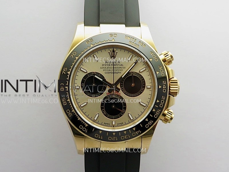 Daytona 126515 Gain Weight Clean Plus 1:1 Best Edition RG Dial Black Subdial Stick Marker On Oysterflex Rubber Strap DD4131