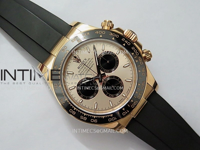 Daytona 126515 Gain Weight Clean Plus 1:1 Best Edition RG Dial Black Subdial Stick Marker On Oysterflex Rubber Strap DD4131