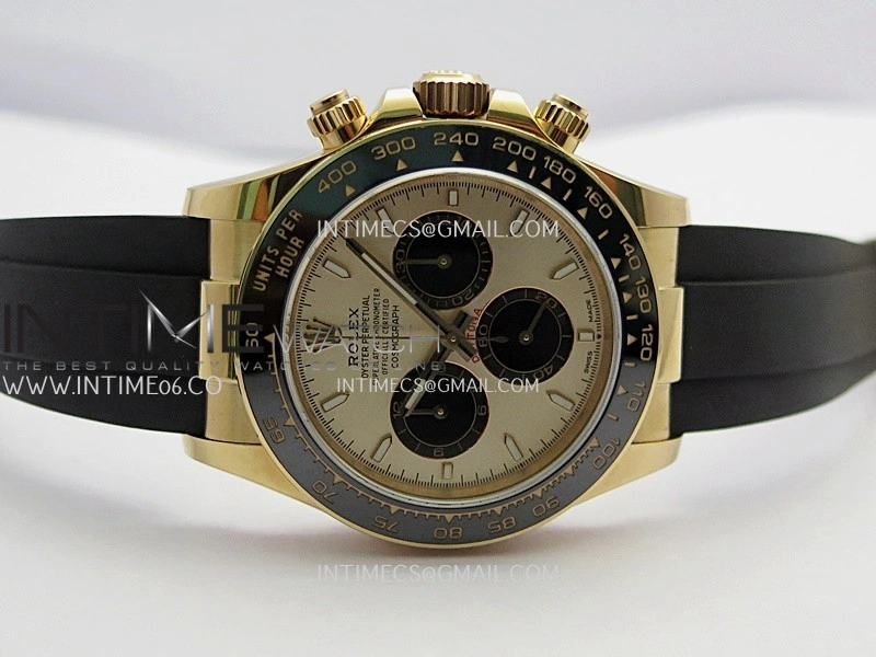 Daytona 126515 Gain Weight Clean Plus 1:1 Best Edition RG Dial Black Subdial Stick Marker On Oysterflex Rubber Strap DD4131