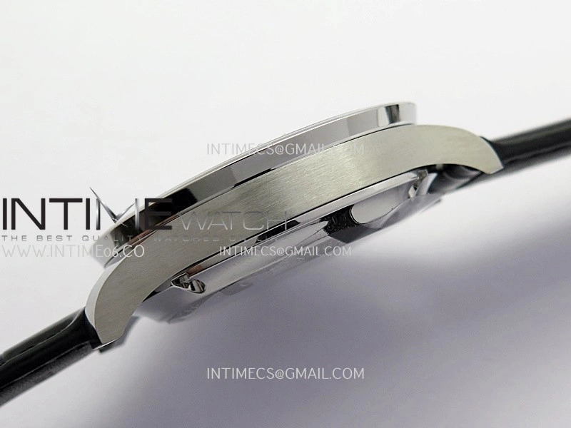 Portuguese Chrono IW371604 SS APSF 1:1 Best Edition Silver Dial RG Marker On Black Leather Strap Asian Super Clone 69355