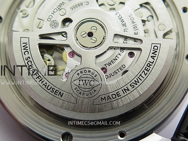 Portuguese Chrono IW371604 SS APSF 1:1 Best Edition Silver Dial RG Marker On Black Leather Strap Asian Super Clone 69355