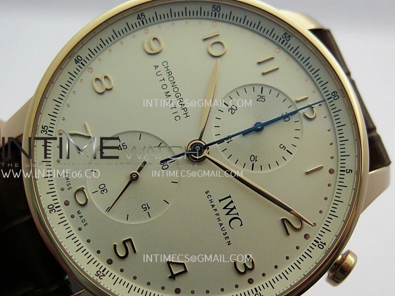 Portuguese Chrono IW371611 RG APSF 1:1 Best Edition Silver Dial RG Marker On Brown Leather Strap Asian Super Clone 69355