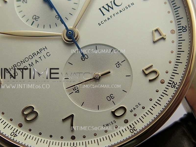 Portuguese Chrono IW371611 RG APSF 1:1 Best Edition Silver Dial RG Marker On Brown Leather Strap Asian Super Clone 69355