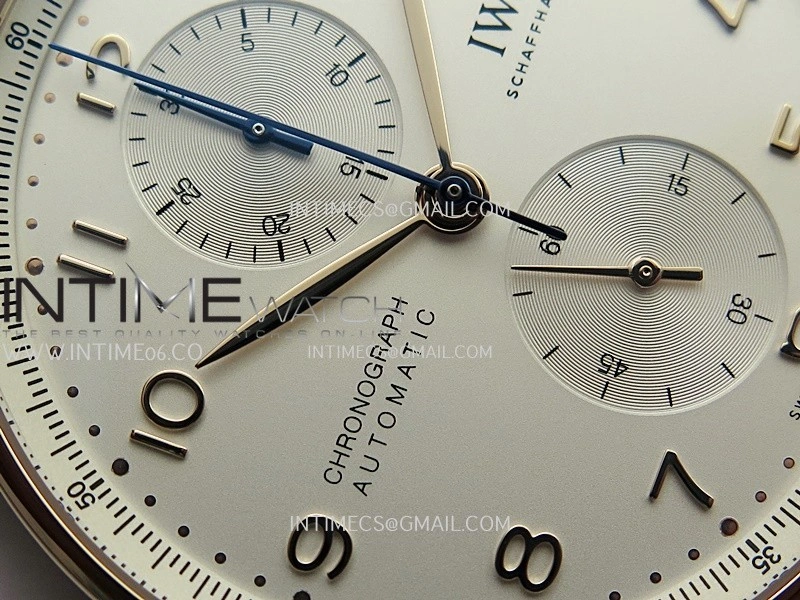 Portuguese Chrono IW371611 RG APSF 1:1 Best Edition Silver Dial RG Marker On Brown Leather Strap Asian Super Clone 69355