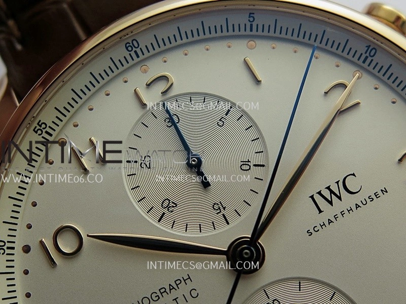 Portuguese Chrono IW371611 RG APSF 1:1 Best Edition Silver Dial RG Marker On Brown Leather Strap Asian Super Clone 69355