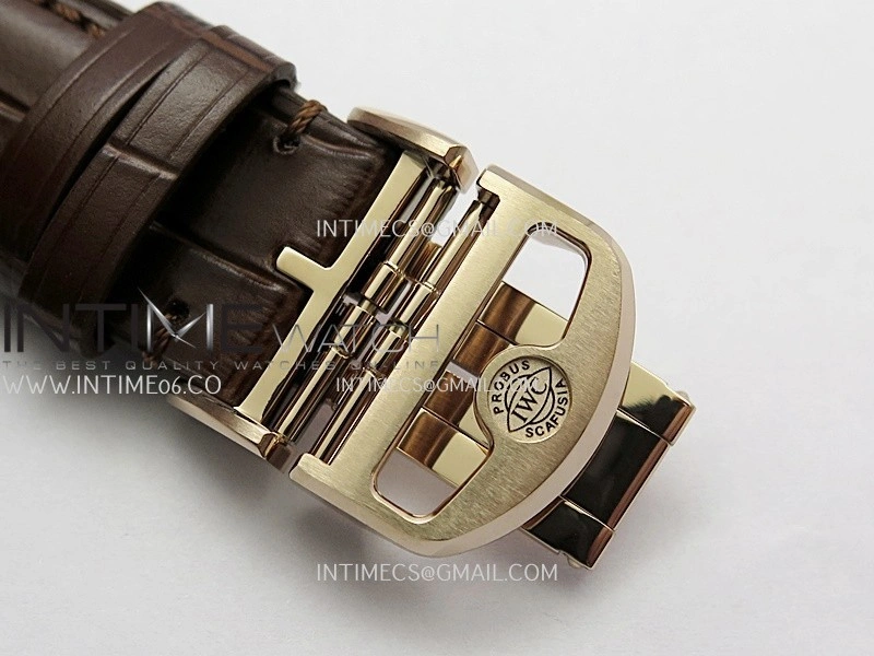 Portuguese Chrono IW371611 RG APSF 1:1 Best Edition Silver Dial RG Marker On Brown Leather Strap Asian Super Clone 69355