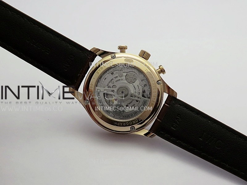 Portuguese Chrono IW371611 RG APSF 1:1 Best Edition Silver Dial RG Marker On Brown Leather Strap Asian Super Clone 69355