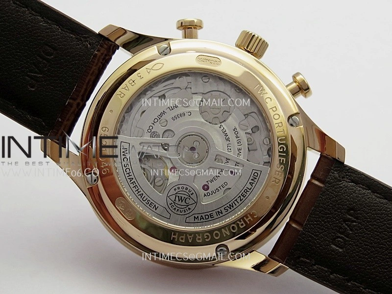 Portuguese Chrono IW371611 RG APSF 1:1 Best Edition Silver Dial RG Marker On Brown Leather Strap Asian Super Clone 69355
