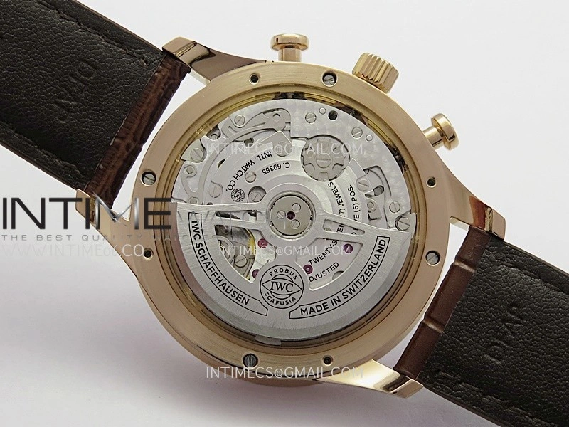 Portuguese Chrono IW371611 RG APSF 1:1 Best Edition Silver Dial RG Marker On Brown Leather Strap Asian Super Clone 69355