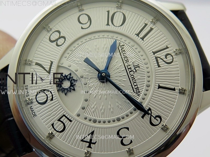 Rendez-Vous Night and Day SS APSF 1:1 Best Edition White Textured Dial SS Bezel on Black Leather Strap Super Clone A898