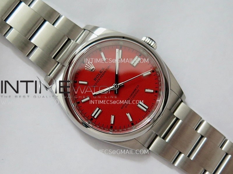 Oyster Perpetual 126000 36mm 904L SS VF 1:1 Best Edition Red Dial On 904L SS Bracelet DD3230