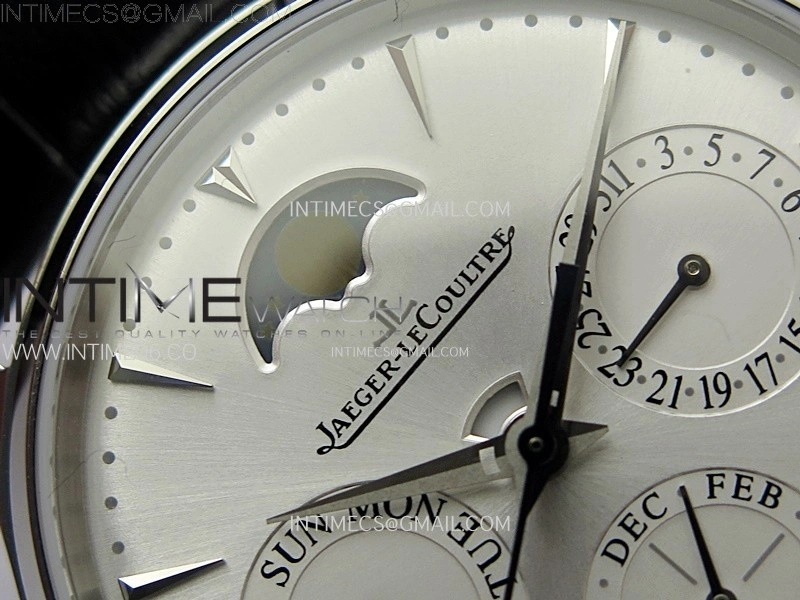 Master Ultra Thin Perpetual Calendar SS J Factory Best Edition Silver Dial on Black Leather Strap A868
