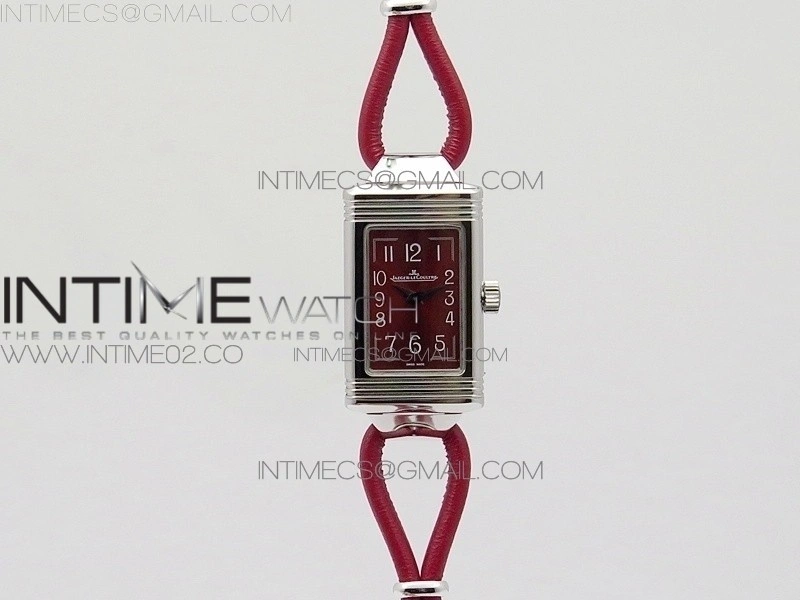 Reverso Ultra Thin Duoface SS SWF Red Dial on Line Red Leather Strap Ronda Quartz