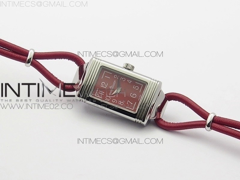 Reverso Ultra Thin Duoface SS SWF Red Dial on Line Red Leather Strap Ronda Quartz