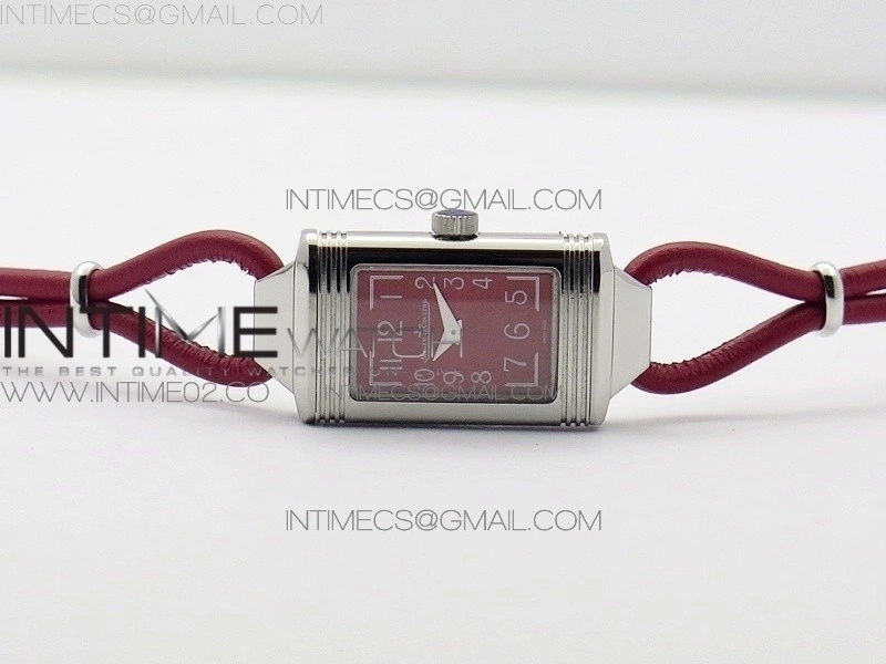 Reverso Ultra Thin Duoface SS SWF Red Dial on Line Red Leather Strap Ronda Quartz