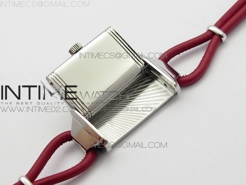 Reverso Ultra Thin Duoface SS SWF Red Dial on Line Red Leather Strap Ronda Quartz