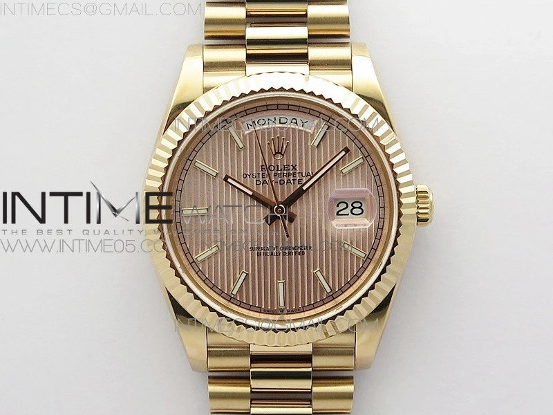 Day-Date 40mm 228239 BP New Dial Version 904 RG Texture Stick Markers Dial on RG President Bracelet A2836