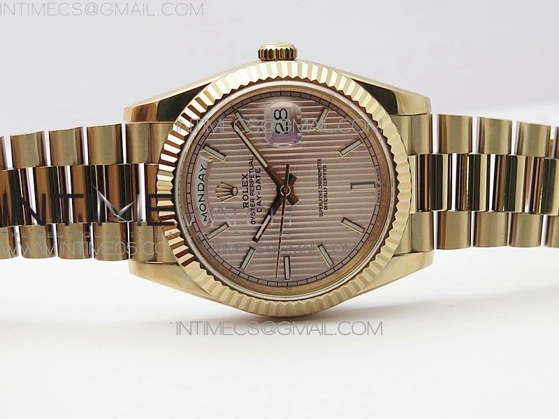 Day-Date 40mm 228239 BP New Dial Version 904 RG Texture Stick Markers Dial on RG President Bracelet A2836