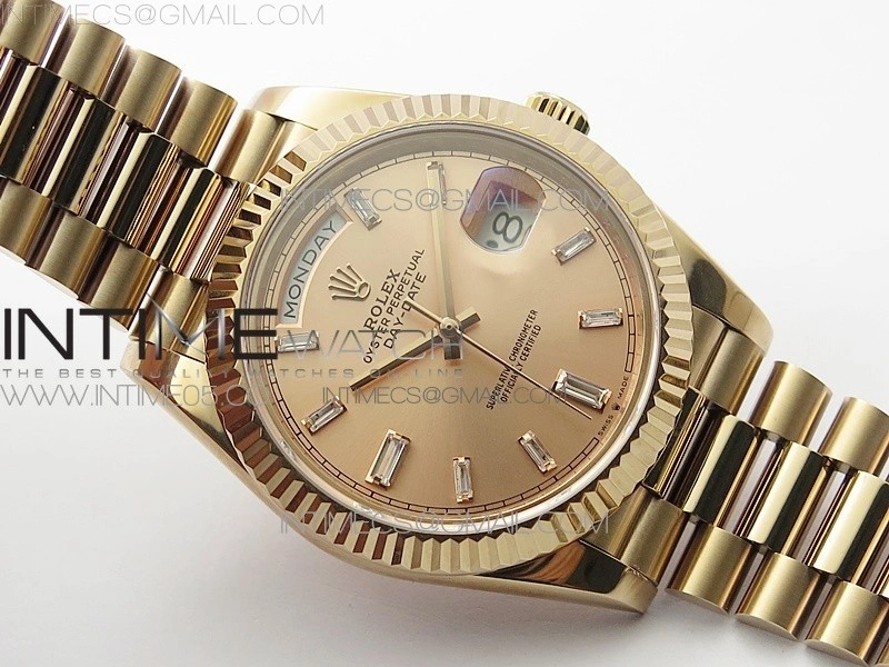 Day-Date 40mm 228239 BP New Dial Version 904 RG Texture Stick Markers Dial on RG President Bracelet A2836