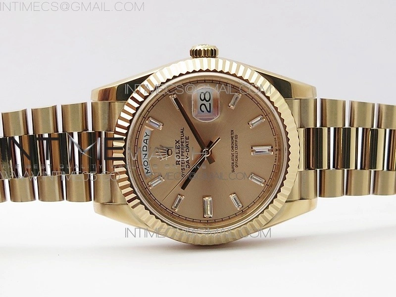 Day-Date 40mm 228239 BP New Dial Version 904 RG Texture Stick Markers Dial on RG President Bracelet A2836