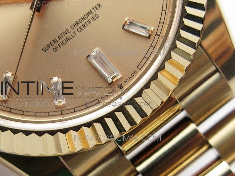 Day-Date 40mm 228239 BP New Dial Version 904 RG Texture Stick Markers Dial on RG President Bracelet A2836