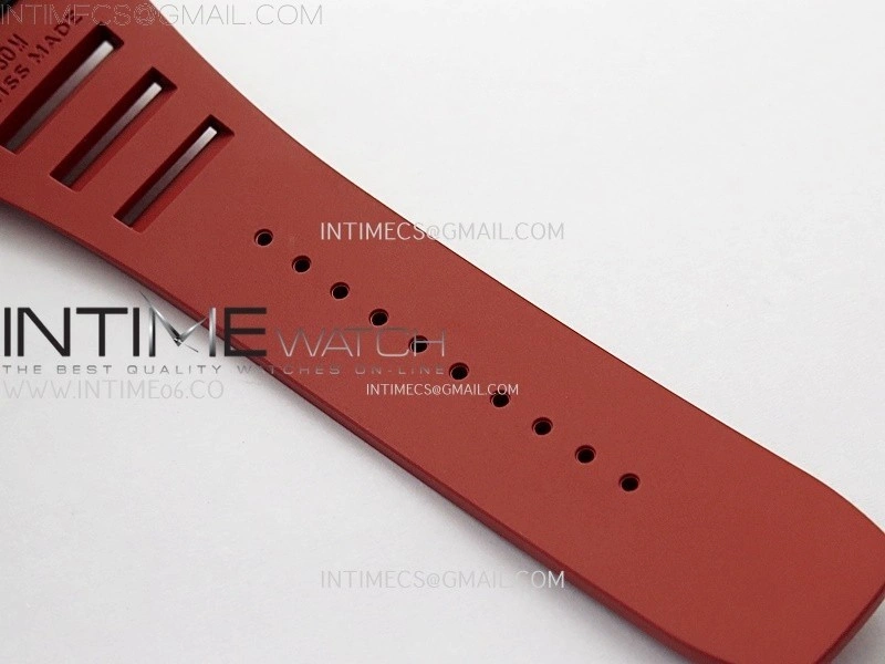 RM055 Black Carbon Bezel Black Crown NTPT Ti ZF 1:1 Best Edition on Red Rubber Strap RMUL2 Super Clone