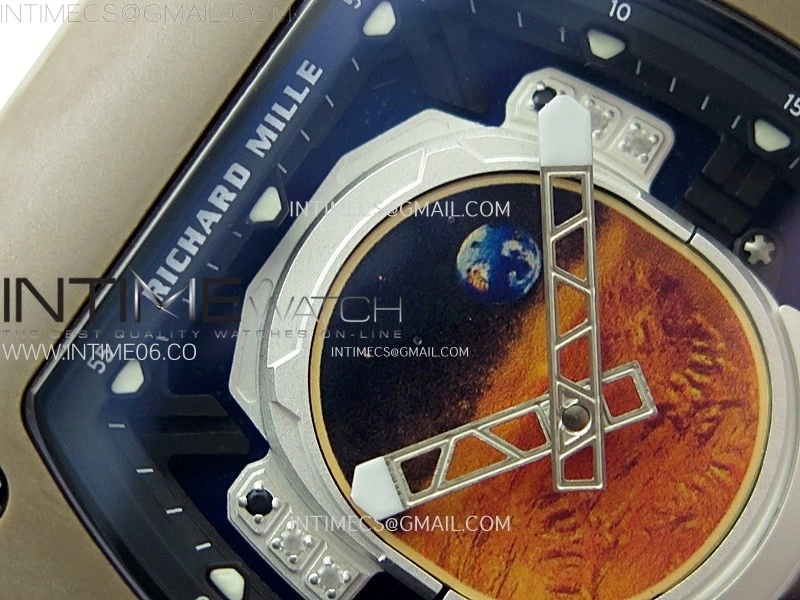 RM052-05 Brown Ceramic Bezel Carbon Case YSF Best Edition Skeleton Dial on White Rubber Strap Tourbillon