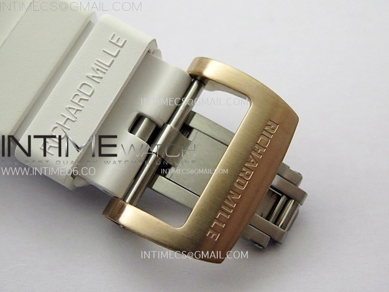 RM052-05 Brown Ceramic Bezel Carbon Case YSF Best Edition Skeleton Dial on White Rubber Strap Tourbillon