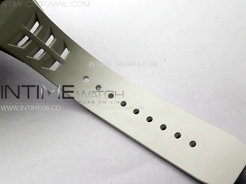 RM052-05 Brown Ceramic Bezel Carbon Case YSF Best Edition Skeleton Dial on White Rubber Strap Tourbillon